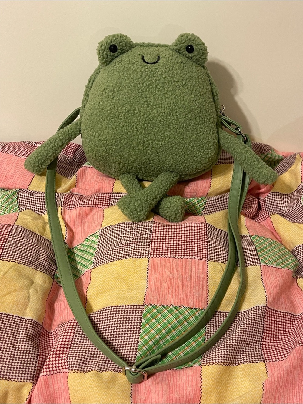 Green Frog Plush Crossbody Messenger Bag Large Capacity - Hot Topic